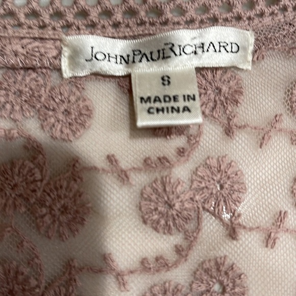 NWT Stitch Fix John Paul Richard Embroidered Mesh Swing Top SZ S - Picture 7 of 9